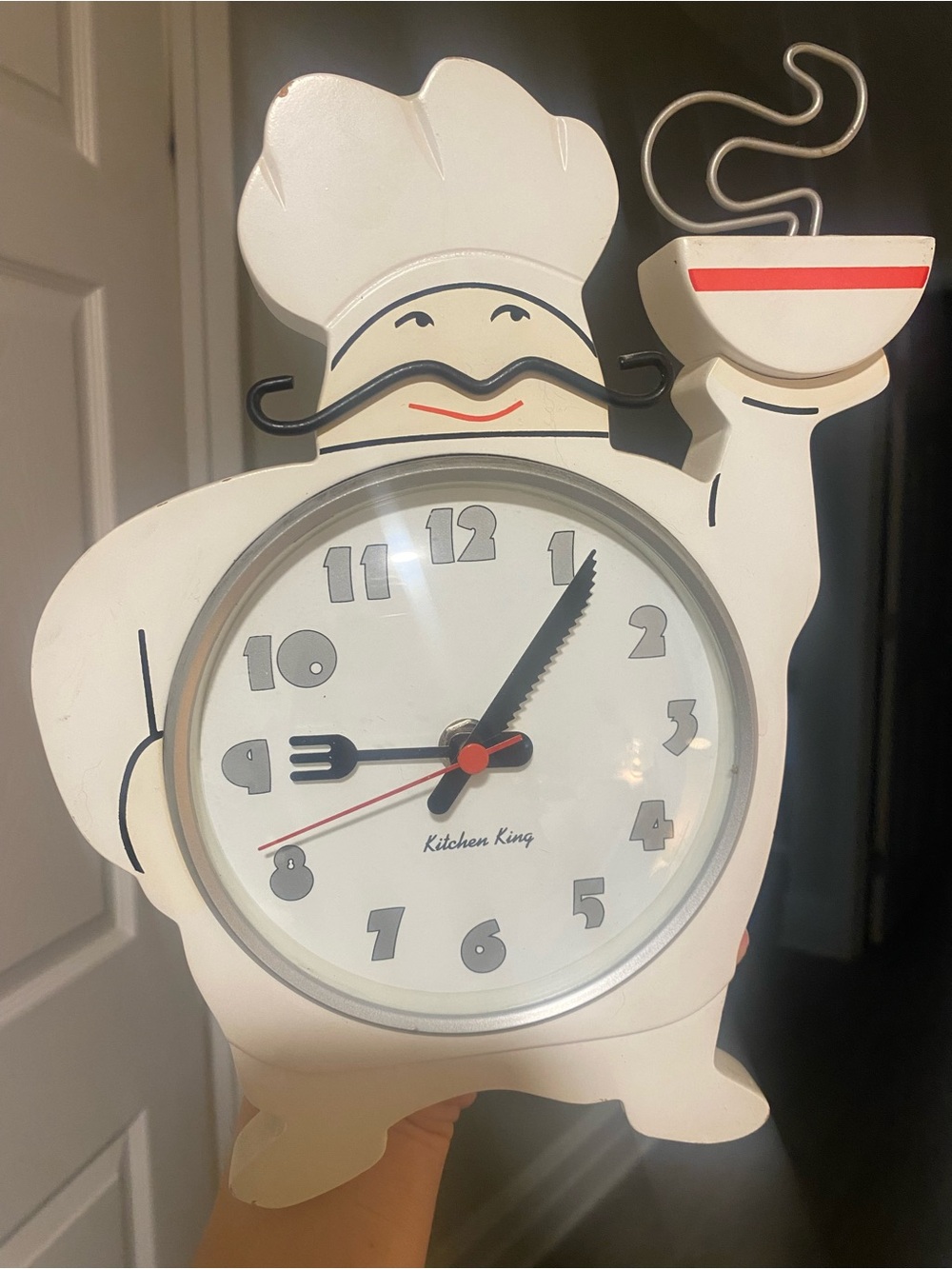 White Chef Wall Clock - White